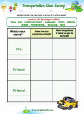 Transportation classroom survey worksheet