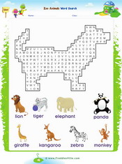 Zoo Animals Tracing/Writing Worksheet