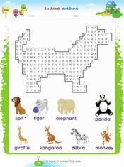 Zoo Animals Tracing/Writing Worksheet