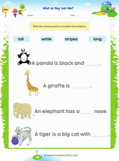 Zoo Animals Gap fill Exercise